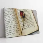 Kitabın Arasındaki Gül | Kanvas Tablo | Cam Tablo | Mdf Tablo | A03234