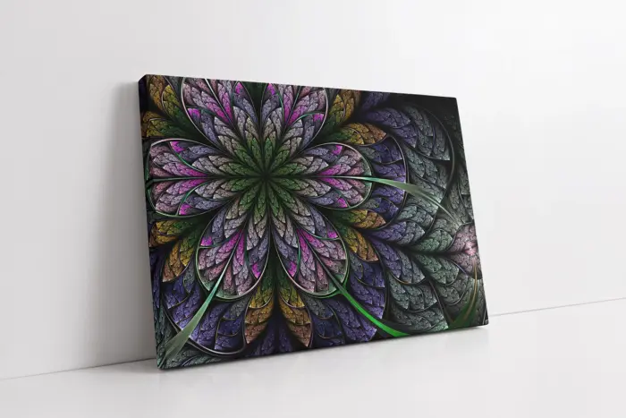 Çiçek Deseni Çizim | Kanvas Tablo | Cam Tablo | Mdf Tablo | A03288 - Görsel 1