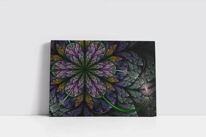 Çiçek Deseni Çizim | Kanvas Tablo | Cam Tablo | Mdf Tablo | A03288 - Görsel 2