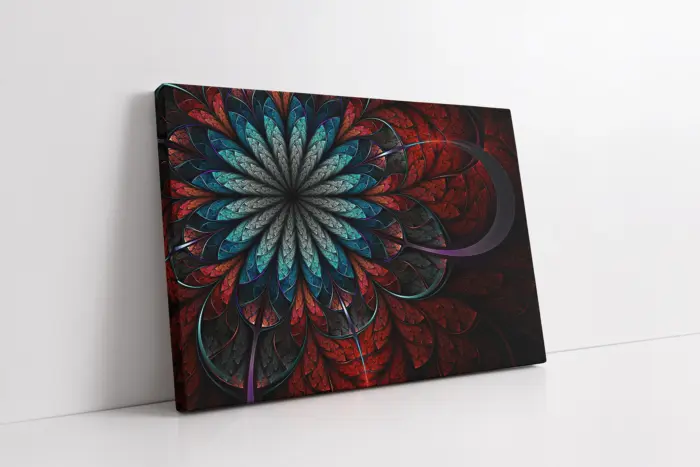 Çiçek Deseni Çizim | Kanvas Tablo | Cam Tablo | Mdf Tablo | A03289 - Görsel 1