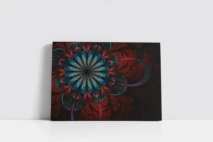 Çiçek Deseni Çizim | Kanvas Tablo | Cam Tablo | Mdf Tablo | A03289 - Görsel 2