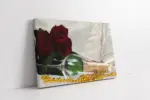 Şarap Kadehleri Ve Kırmızı Güller | Kanvas Tablo | Cam Tablo | Mdf Tablo | A03328