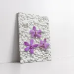 Beyaz Taş Ve Mor Çiçekler | Kanvas Tablo | Cam Tablo | Mdf Tablo | A03424