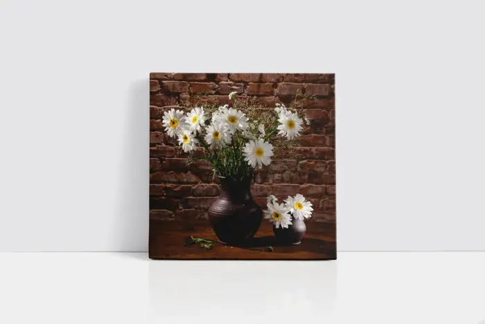 Vazoda Papatya | Kanvas Tablo | Cam Tablo | Mdf Tablo | A03601 - Görsel 2