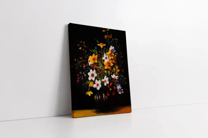 Vazoda Çiçekler | Kanvas Tablo | Cam Tablo | Mdf Tablo | A03634 - Görsel 1