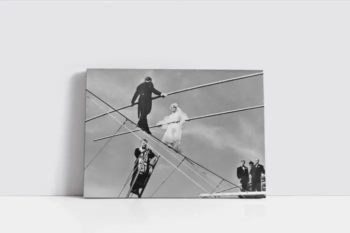 İp Üstünde Gelin Damat | Kanvas Tablo | Cam Tablo | Mdf Tablo | A07108 - Görsel 2