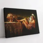 Keyif Yapan Bayan | Kanvas Tablo | Cam Tablo | Mdf Tablo | A07235