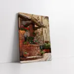 Tuğla Kuyu Başında Çiçekler | Kanvas Tablo | Cam Tablo | Mdf Tablo | A07244