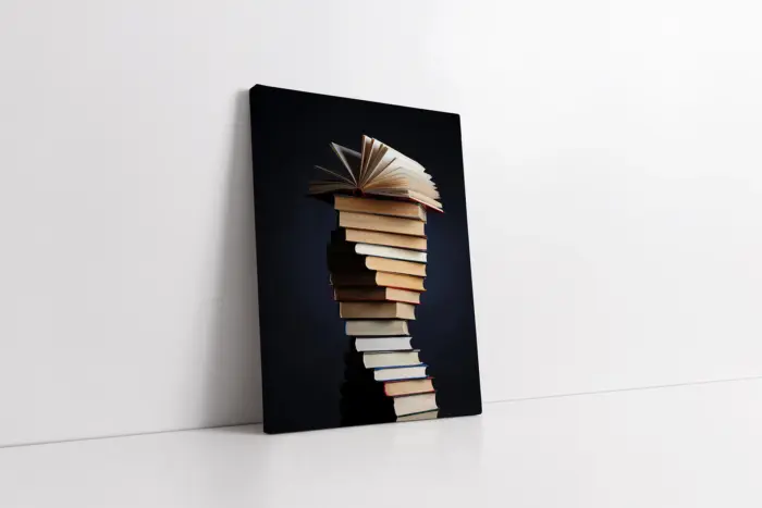 Kitap Kulesi | Kanvas Tablo | Cam Tablo | Mdf Tablo | A07278 - Görsel 1