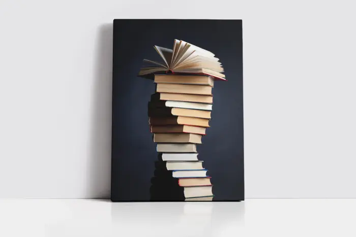 Kitap Kulesi | Kanvas Tablo | Cam Tablo | Mdf Tablo | A07278 - Görsel 2