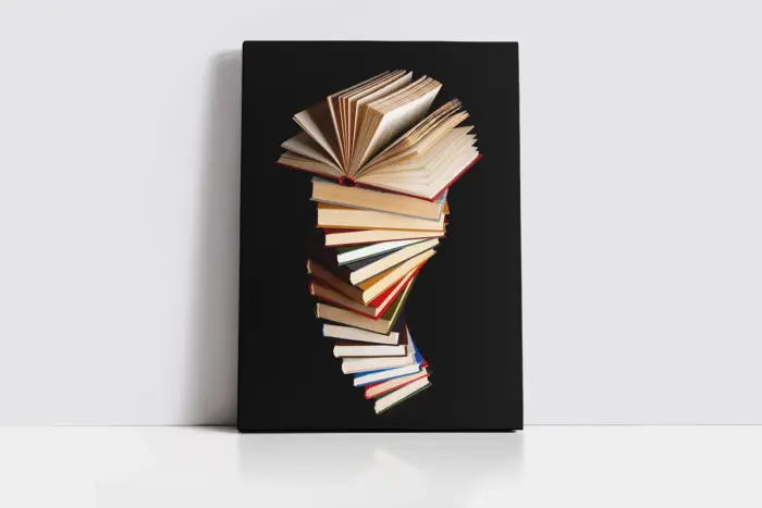 Kitap Kulesi | Kanvas Tablo | Cam Tablo | Mdf Tablo | A07279 - Görsel 2
