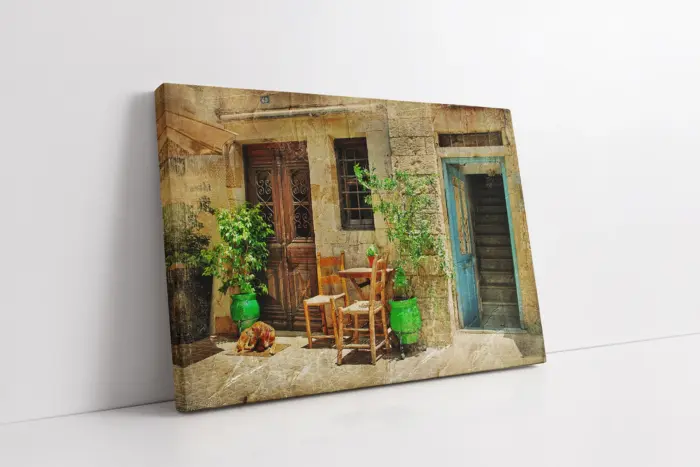 Akdeniz Taş Evleri | Kanvas Tablo | Cam Tablo | Mdf Tablo | A07303 - Görsel 1