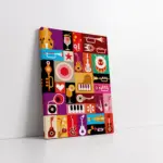 Müzik Aletleri Kolaj Tasarım | Kanvas Tablo | Cam Tablo | Mdf Tablo | A08099