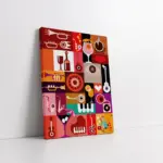 Müzik Aletleri Kolaj Tasarım | Kanvas Tablo | Cam Tablo | Mdf Tablo | A08101