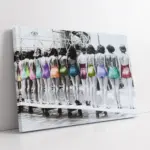 Retro Renkli Mayolu Kadınlar | Kanvas Tablo | Cam Tablo | Mdf Tablo | A10008