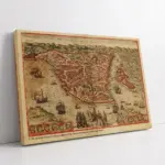 Eski Dünya Haritası | Kanvas Tablo | Cam Tablo | Mdf Tablo | A12034