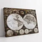 Eski Dünya Haritası | Kanvas Tablo | Cam Tablo | Mdf Tablo | A12051