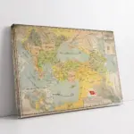 Eski Dünya Haritası | Kanvas Tablo | Cam Tablo | Mdf Tablo | A12053