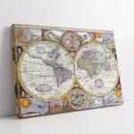 Eski Dünya Haritası | Kanvas Tablo | Cam Tablo | Mdf Tablo | A12068