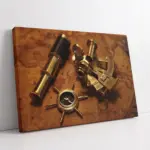 Sekstant Dürbün Ve Harita | Kanvas Tablo | Cam Tablo | Mdf Tablo | A12070