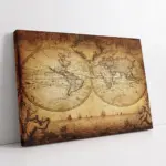 Eski Dünya Haritası | Kanvas Tablo | Cam Tablo | Mdf Tablo | A12071