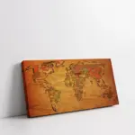 Eski Dünya Haritası | Kanvas Tablo | Cam Tablo | Mdf Tablo | A12072