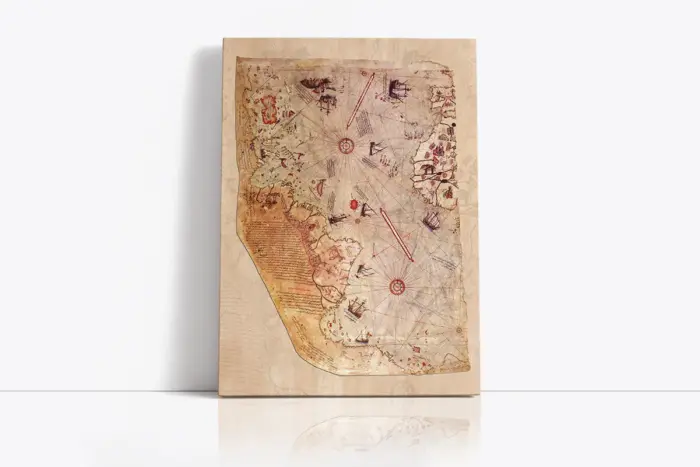 Piri Reis Haritası 1513 | Kanvas Tablo | Cam Tablo | Mdf Tablo | A12074 - Görsel 2