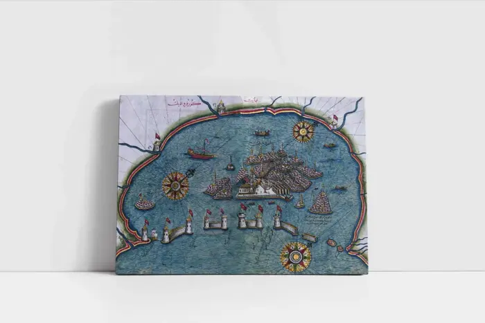 Piri Reis Haritası Venedik 1525 | Kanvas Tablo | Cam Tablo | Mdf Tablo | A12075 - Görsel 2