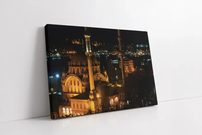 Dolmabahçe Camii Gece | Kanvas Tablo | Cam Tablo | Mdf Tablo | A16023 - Görsel 1