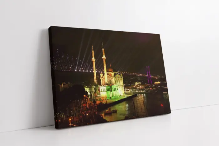Ortaköy Camii Gece | Kanvas Tablo | Cam Tablo | Mdf Tablo | A16039 - Görsel 1