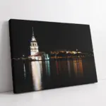 Kız Kulesi Gece | Kanvas Tablo | Cam Tablo | Mdf Tablo | A16042