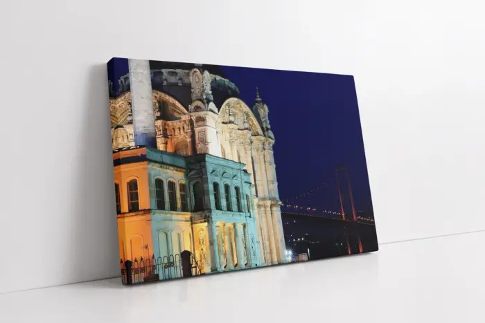 Ortaköy Camii Gece | Kanvas Tablo | Cam Tablo | Mdf Tablo | A16048 - Görsel 1