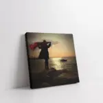 Kırmızı Şal Tutan Kadın | Kanvas Tablo | Cam Tablo | Mdf Tablo | A16081