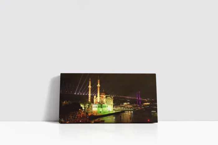 Gece Ortaköy Ve Boğaziçi | Kanvas Tablo | Cam Tablo | Mdf Tablo | A16160 - Görsel 2