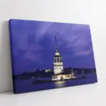Gece Kız Kulesi | Kanvas Tablo | Cam Tablo | Mdf Tablo | A16170