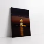 Gece Kız Kulesi | Kanvas Tablo | Cam Tablo | Mdf Tablo | A16172