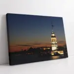 Gece Kız Kulesi | Kanvas Tablo | Cam Tablo | Mdf Tablo | A16194