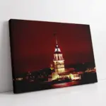Gece Kız Kulesi | Kanvas Tablo | Cam Tablo | Mdf Tablo | A16208