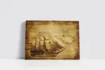 Antik Yelkenli Gemi Eskitme | Kanvas Tablo | Cam Tablo | Mdf Tablo | A18027 - Görsel 2