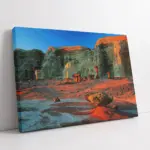 Gün Batımı Eşliğinde Dağlık | Kanvas Tablo | Cam Tablo | Mdf Tablo | A20098