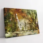 Yemyeşil Ağaçlar İçerisinde Şato | Kanvas Tablo | Cam Tablo | Mdf Tablo | A20235