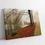 Son Bahar Yapraklarıyla Kaplı Park | Kanvas Tablo | Cam Tablo | Mdf Tablo | A20282