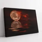 Denizde Yansıma Yapan Gece Ay | Kanvas Tablo | Cam Tablo | Mdf Tablo | A20313