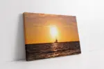 Ufukta Kayık Ve Gün Batımı | Kanvas Tablo | Cam Tablo | Mdf Tablo | A20518