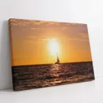 Ufukta Kayık Ve Gün Batımı | Kanvas Tablo | Cam Tablo | Mdf Tablo | A20518