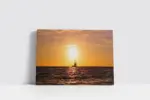Ufukta Kayık Ve Gün Batımı | Kanvas Tablo | Cam Tablo | Mdf Tablo | A20518 - Görsel 2