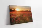 Gün Batımı Eşliğinde Kırmızı Lale | Kanvas Tablo | Cam Tablo | Mdf Tablo | A20696