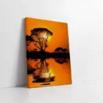 Kızıl Saatte Ağaç | Kanvas Tablo | Cam Tablo | Mdf Tablo | A20698