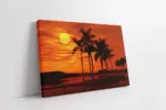 Palmiye Eşliğinde Günn Batımı | Kanvas Tablo | Cam Tablo | Mdf Tablo | A20732