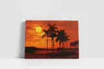 Palmiye Eşliğinde Günn Batımı | Kanvas Tablo | Cam Tablo | Mdf Tablo | A20732 - Görsel 2